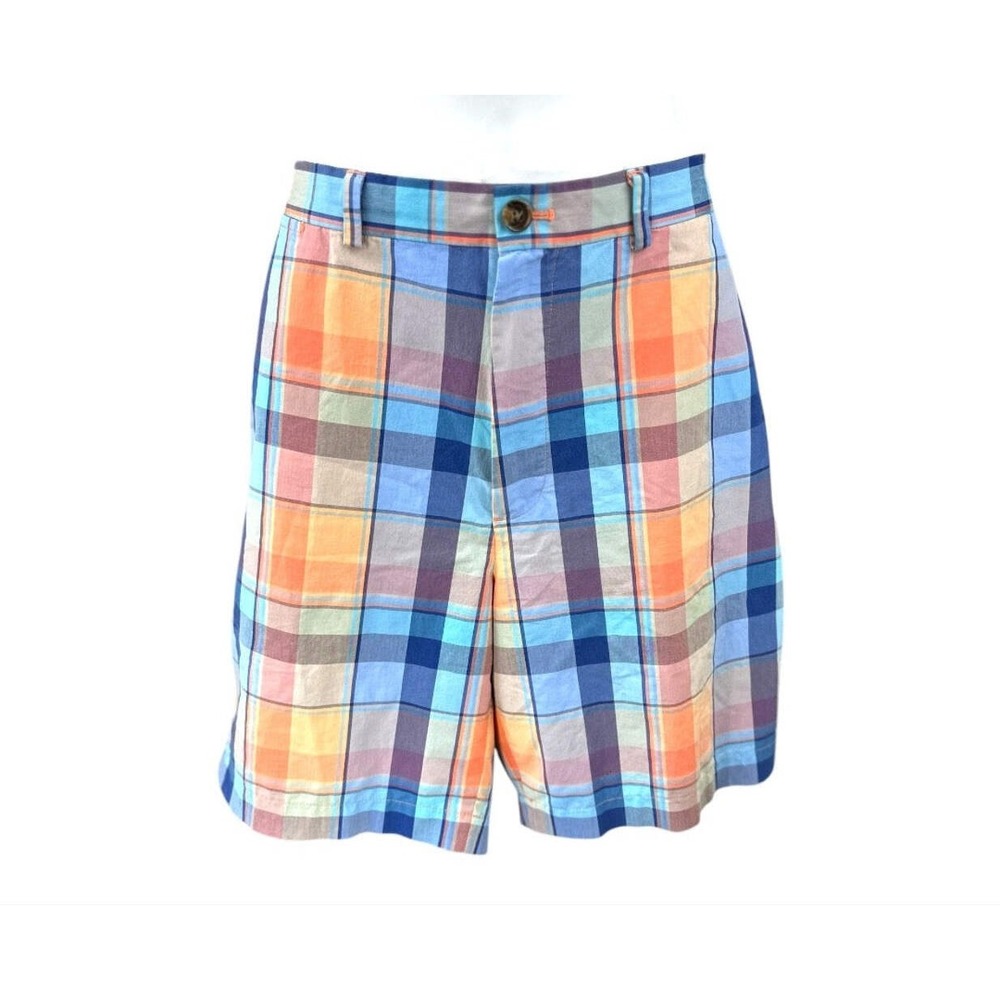 Brooks Brothers Mens Plaid Shorts Multicolor Cotton Stretch Golf 38x7